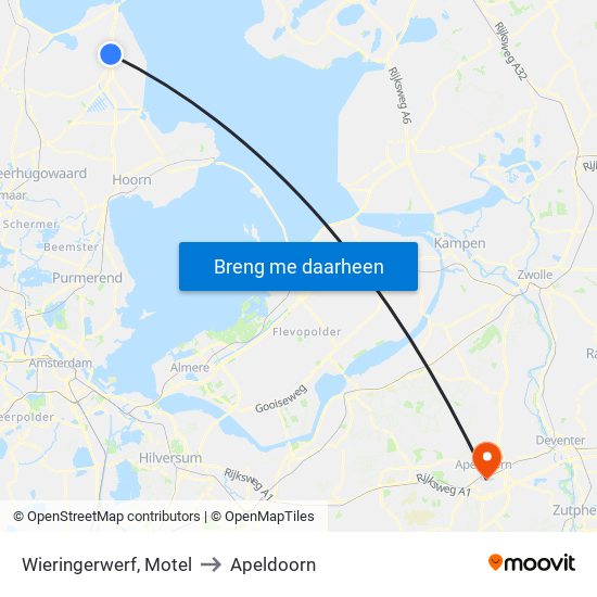 Wieringerwerf, Motel to Apeldoorn map