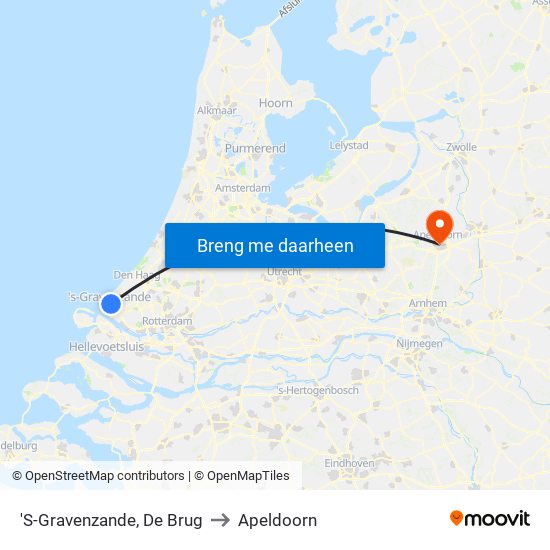 'S-Gravenzande, De Brug to Apeldoorn map