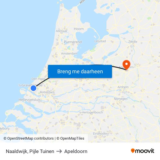 Naaldwijk, Pijle Tuinen to Apeldoorn map