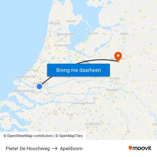 Pieter De Hoochweg to Apeldoorn map