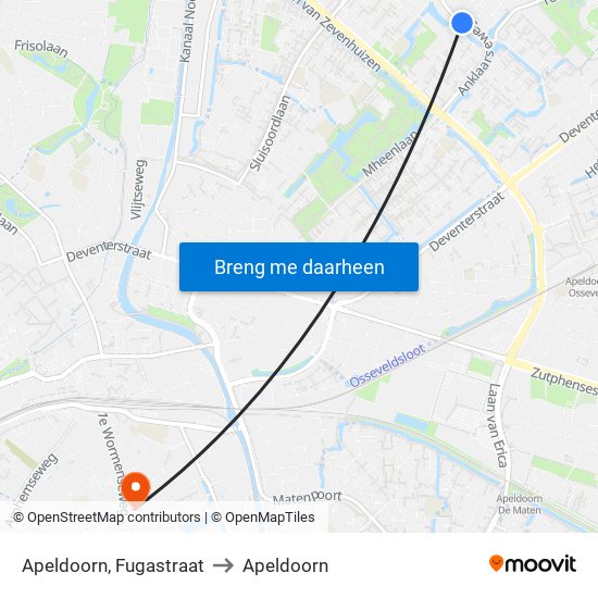 Apeldoorn, Fugastraat to Apeldoorn map