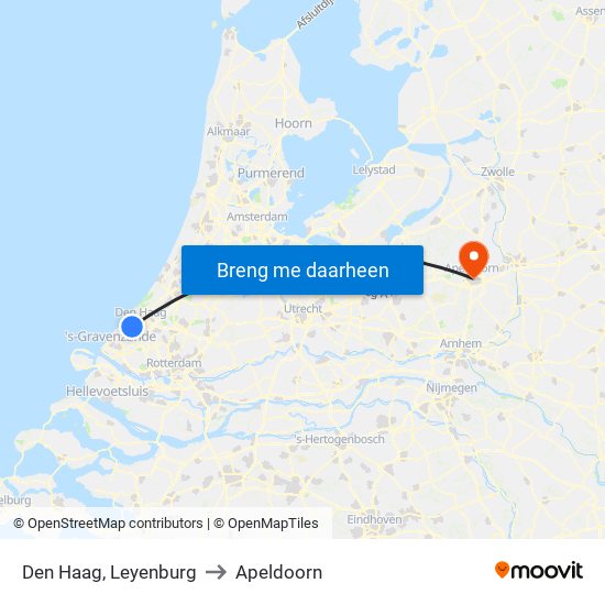 Den Haag, Leyenburg to Apeldoorn map