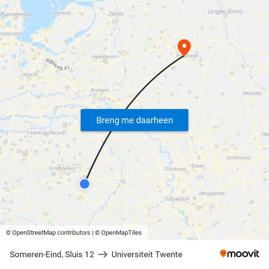 Someren-Eind, Sluis 12 to Universiteit Twente map