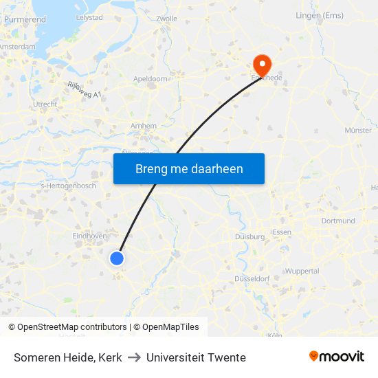 Someren Heide, Kerk to Universiteit Twente map