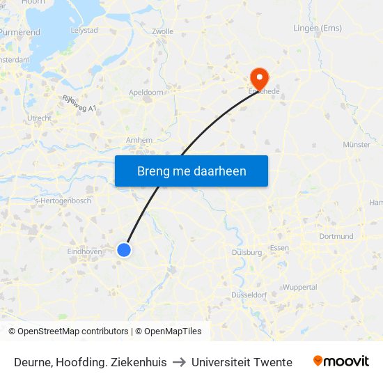 Deurne, Hoofding. Ziekenhuis to Universiteit Twente map