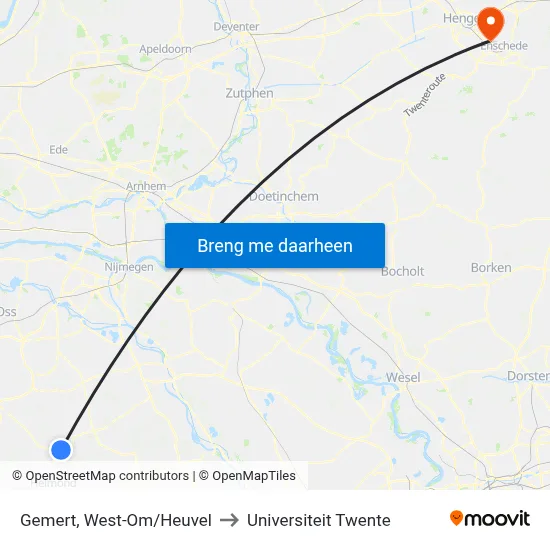 Gemert, West-Om/Heuvel to Universiteit Twente map