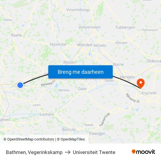 Bathmen, Vegerinkskamp to Universiteit Twente map