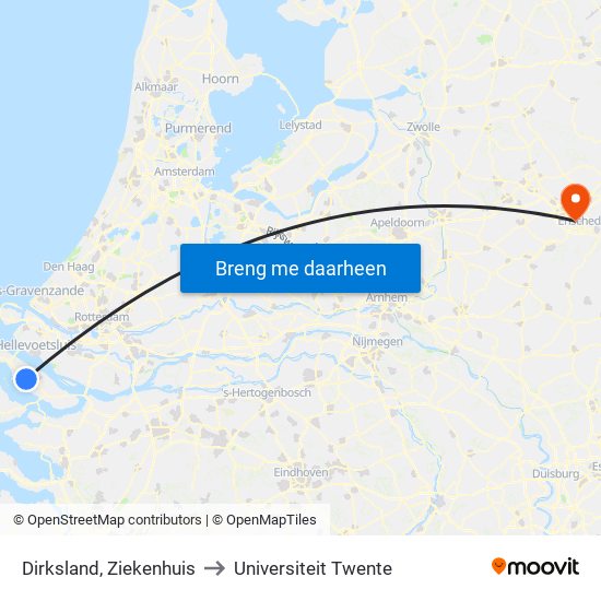 Dirksland, Ziekenhuis to Universiteit Twente map