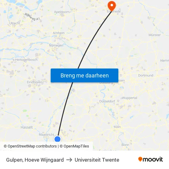 Gulpen, Hoeve Wijngaard to Universiteit Twente map