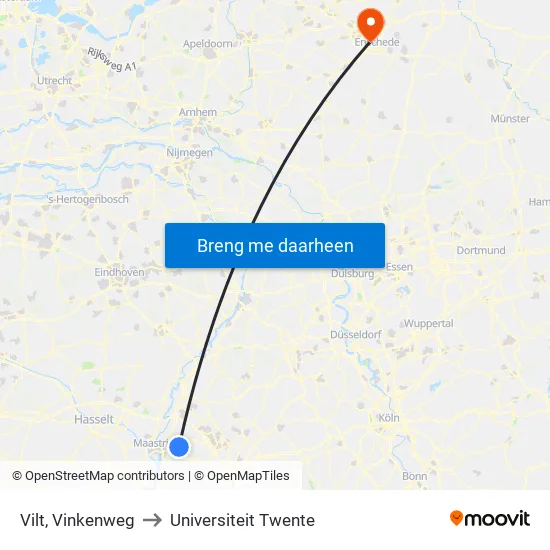 Vilt, Vinkenweg to Universiteit Twente map