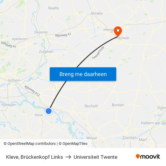 Kleve, Brückenkopf Links to Universiteit Twente map