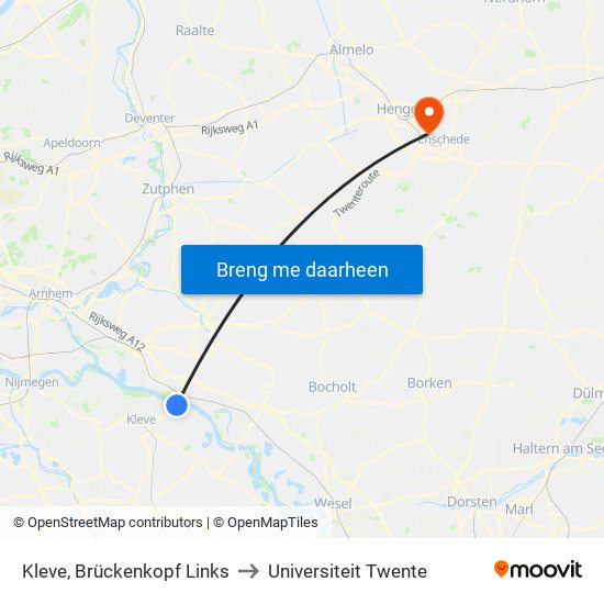 Kleve, Brückenkopf Links to Universiteit Twente map