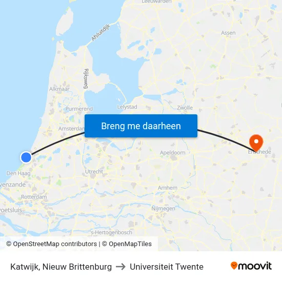 Katwijk, Nieuw Brittenburg to Universiteit Twente map