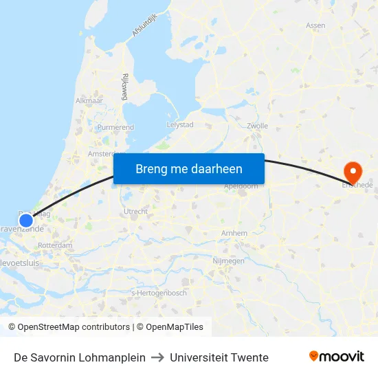 De Savornin Lohmanplein to Universiteit Twente map