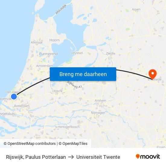 Rijswijk, Paulus Potterlaan to Universiteit Twente map