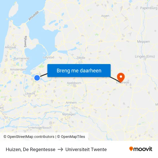 Huizen, De Regentesse to Universiteit Twente map