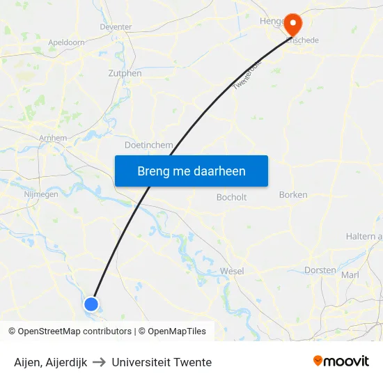 Aijen, Aijerdijk to Universiteit Twente map