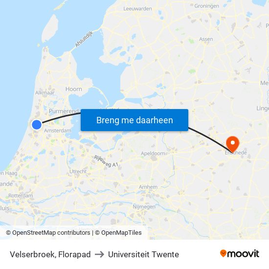 Velserbroek, Florapad to Universiteit Twente map