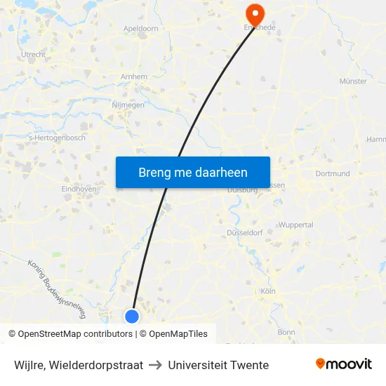 Wijlre, Wielderdorpstraat to Universiteit Twente map