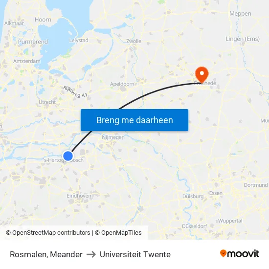 Rosmalen, Meander to Universiteit Twente map