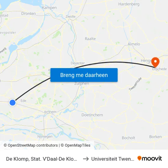 De Klomp, Stat. V'Daal-De Klomp to Universiteit Twente map