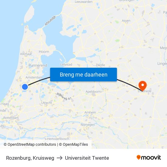 Rozenburg, Kruisweg to Universiteit Twente map