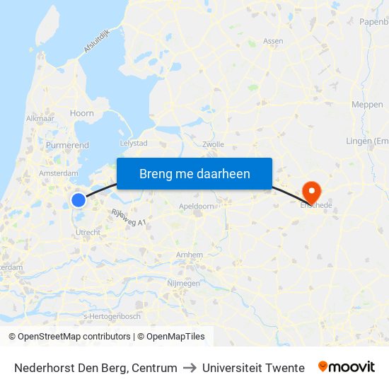 Nederhorst Den Berg, Centrum to Universiteit Twente map