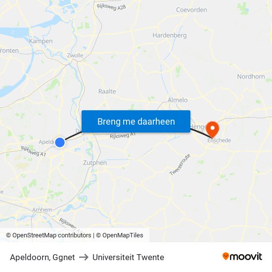 Apeldoorn, Ggnet to Universiteit Twente map