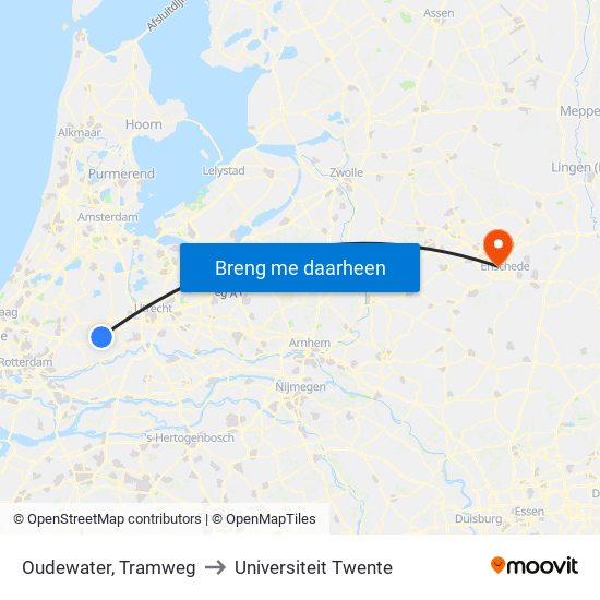 Oudewater, Tramweg to Universiteit Twente map