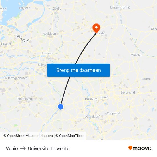 Venio to Universiteit Twente map