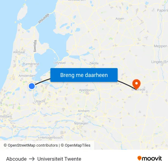 Abcoude to Universiteit Twente map