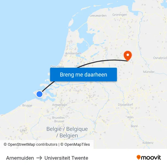 Arnemuiden to Universiteit Twente map