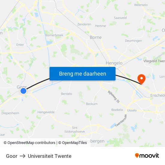 Goor to Universiteit Twente map