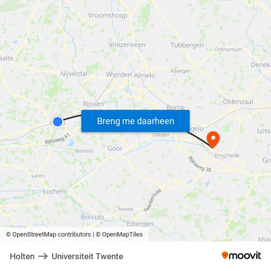 Holten to Universiteit Twente map