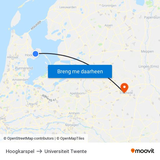 Hoogkarspel to Universiteit Twente map
