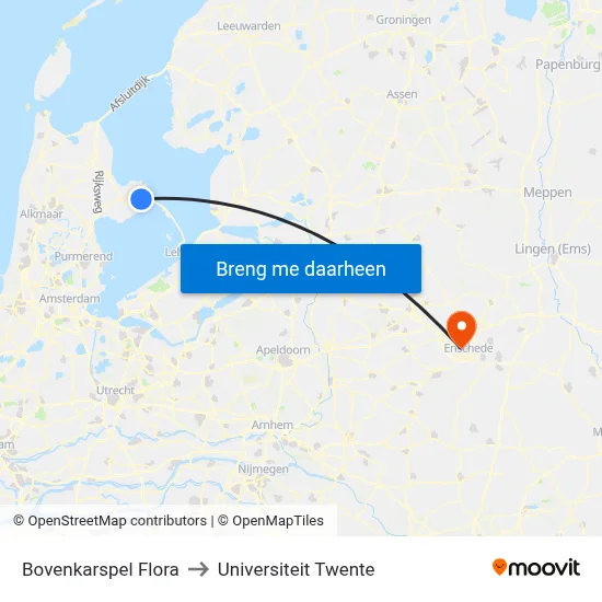 Bovenkarspel Flora to Universiteit Twente map