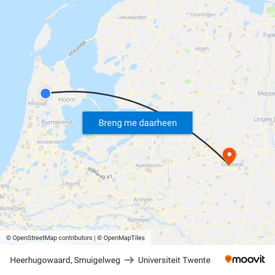 Heerhugowaard, Smuigelweg to Universiteit Twente map