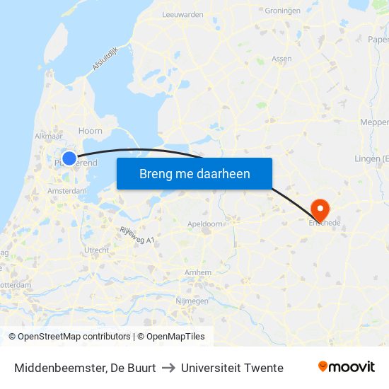 Middenbeemster, De Buurt to Universiteit Twente map