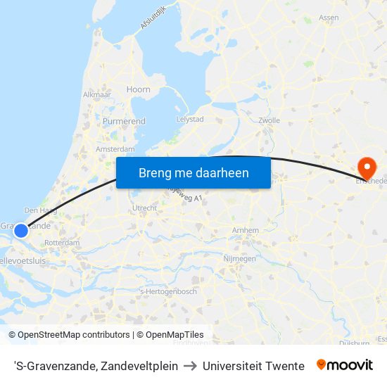 'S-Gravenzande, Zandeveltplein to Universiteit Twente map