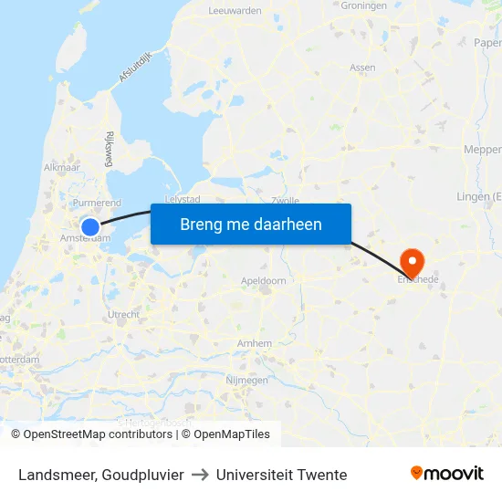 Landsmeer, Goudpluvier to Universiteit Twente map