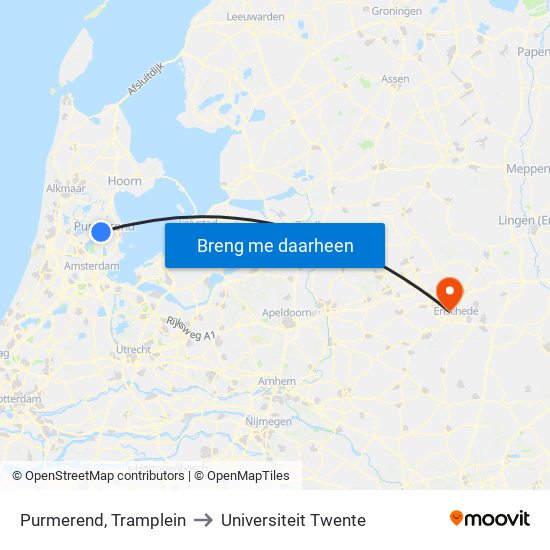 Purmerend, Tramplein to Universiteit Twente map