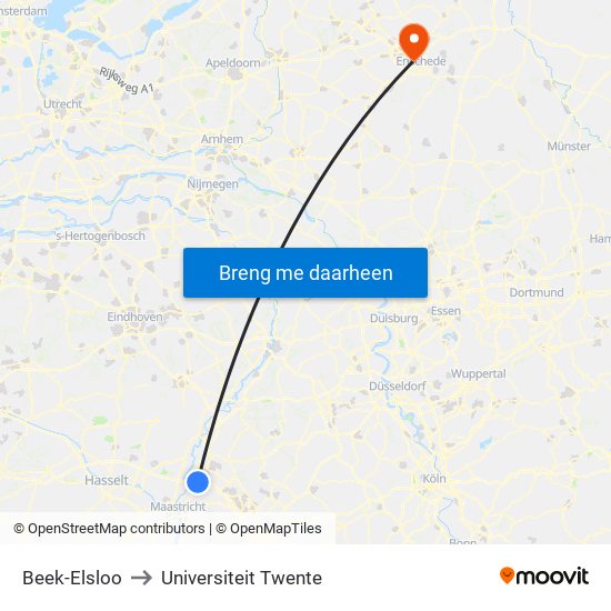 Beek-Elsloo to Universiteit Twente map