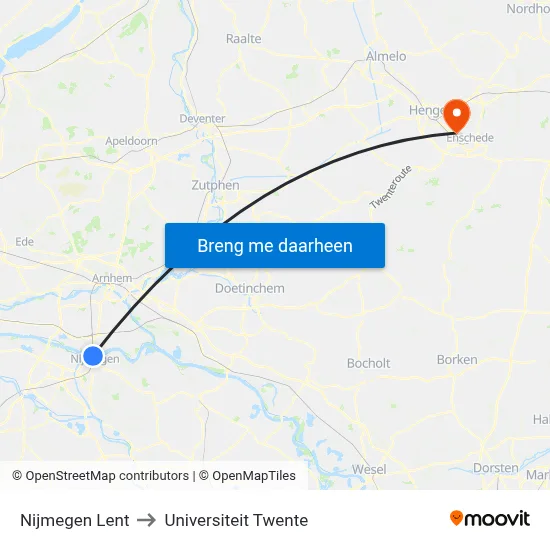 Nijmegen Lent to Universiteit Twente map