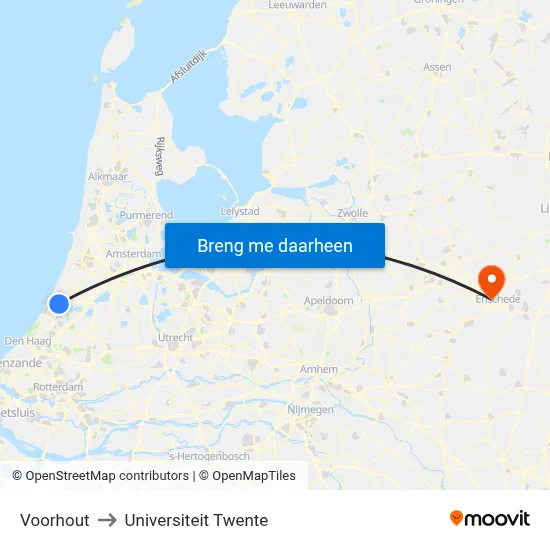 Voorhout to Universiteit Twente map