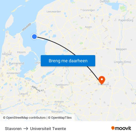 Stavoren to Universiteit Twente map
