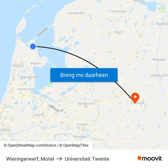 Wieringerwerf, Motel to Universiteit Twente map