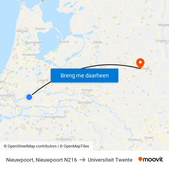 Nieuwpoort, Nieuwpoort N216 to Universiteit Twente map