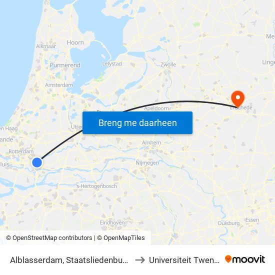 Alblasserdam, Staatsliedenbuurt to Universiteit Twente map