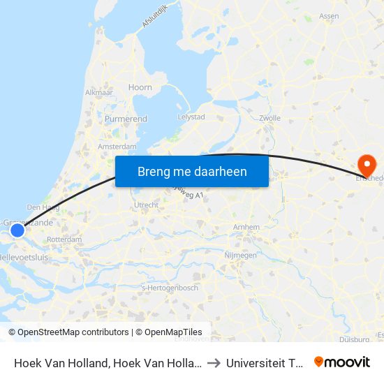 Hoek Van Holland, Hoek Van Holland Strand to Universiteit Twente map