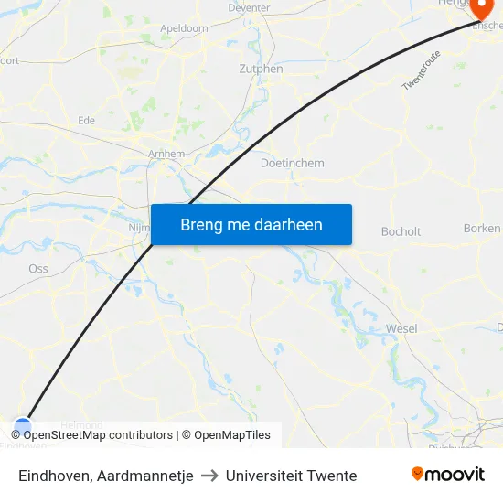 Eindhoven, Aardmannetje to Universiteit Twente map